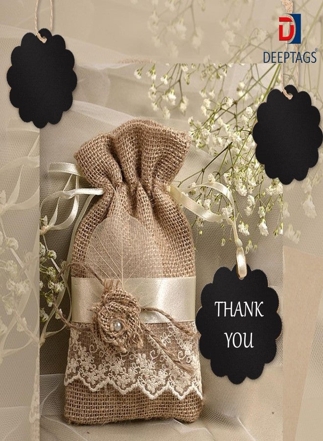 DEEPTAGS Round Price Tag with 100 Jute Threads for Birthday, Gifting, Wedding, Christmas - Black, 100 PCS - Image 4